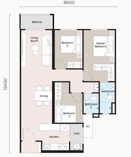 Sevora 950sq.ft Type A